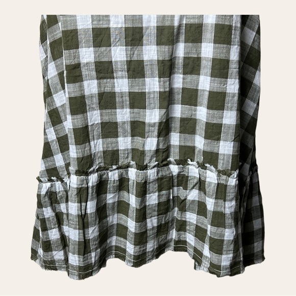 1099. ANTHROPOLOGIE CLOTH & STONE GINGHAM HALTER TOP SIZE XSMALL GREEN/WHITE - Picture 5 of 10